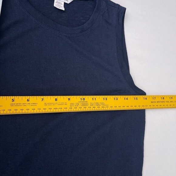 Athleta Sleeveless Relaxed Fit Workout Gym Muscle Tank Top Navy Blue Womens S - Picture 8 of 11